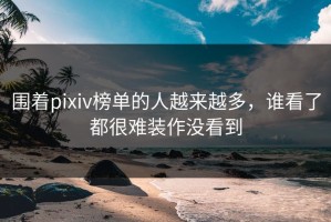 围着pixiv榜单的人越来越多，谁看了都很难装作没看到