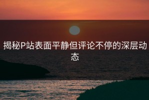 揭秘P站表面平静但评论不停的深层动态