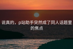 说真的，p站助手突然成了同人话题里的焦点