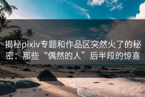 揭秘pixiv专题和作品区突然火了的秘密：那些“偶然的人”后半段的惊喜