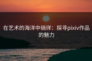 在艺术的海洋中徜徉：探寻pixiv作品的魅力