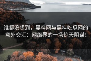 谁都没想到，黑料网与黑料吃瓜网的意外交汇：网络界的一场惊天阴谋！