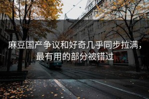 麻豆国产争议和好奇几乎同步拉满，最有用的部分被错过