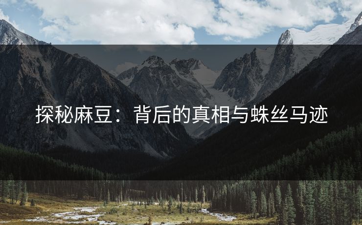 探秘麻豆：背后的真相与蛛丝马迹