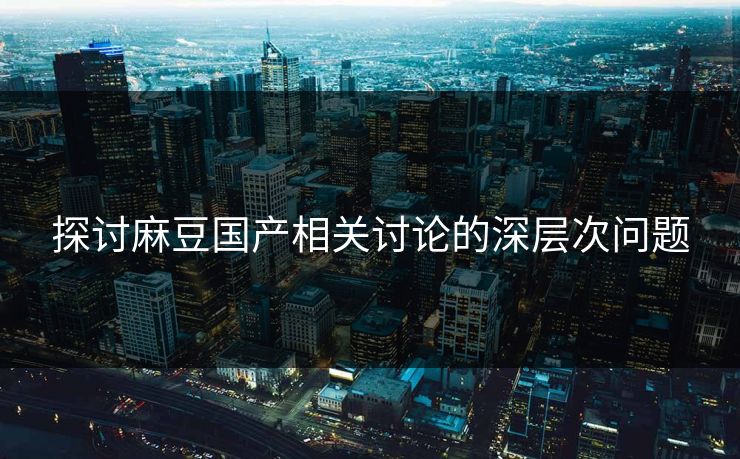 探讨麻豆国产相关讨论的深层次问题