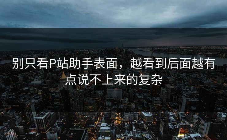 别只看P站助手表面，越看到后面越有点说不上来的复杂