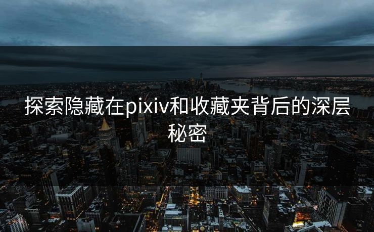 探索隐藏在pixiv和收藏夹背后的深层秘密 探索隐藏在pixiv和收藏夹背后的深层秘密
