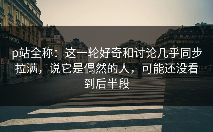 p站全称：这一轮好奇和讨论几乎同步拉满，说它是偶然的人，可能还没看到后半段