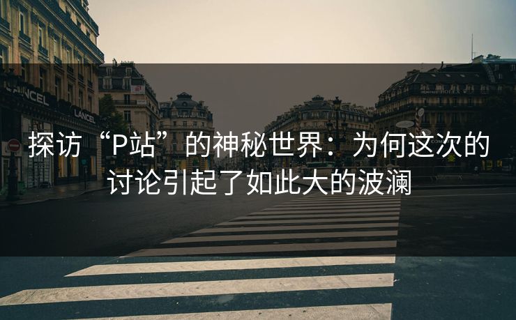 探访“P站”的神秘世界：为何这次的讨论引起了如此大的波澜